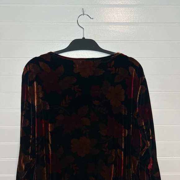 Notations Plus Size 3X Velvet Burnout Faux Layer Cardigan Top Slinky Stretchy - Picture 5 of 9